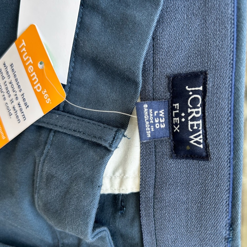 J. Crew Men's Dark Ash Blue Chinos Size 33x30 BRAND NEW - Picture 6 of 7